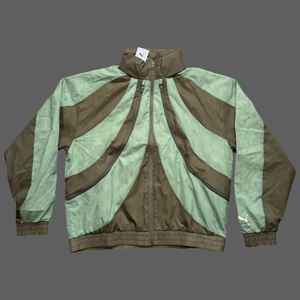Puma x KidSuper Windbreaker Jacket Dusty Green Mens Medium